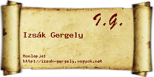 Izsák Gergely névjegykártya